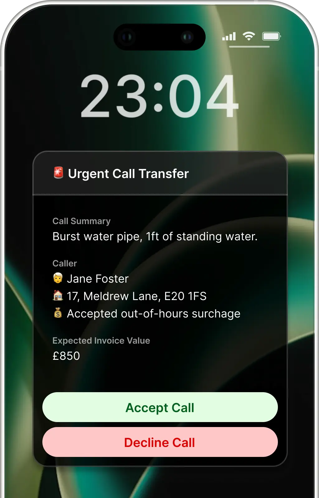 Priority calls demonstration showing urgent call transfer interface